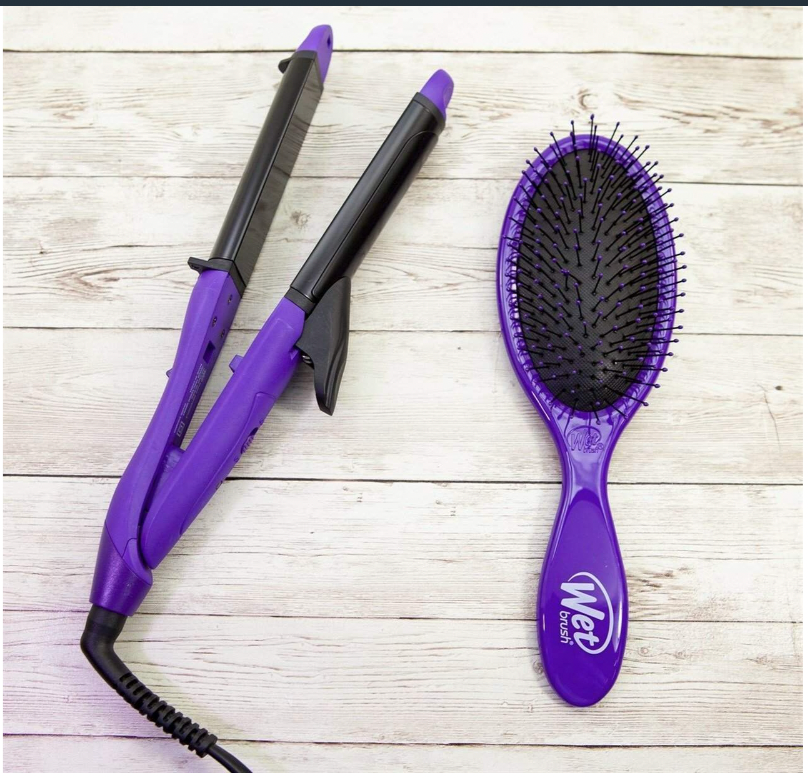 WET BRUSH 2 IN 1 DETANGLER AND TRAVELING IRON SET